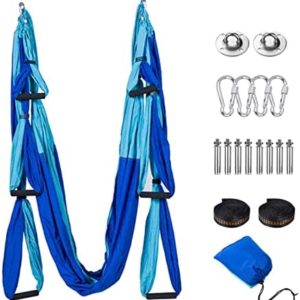SM SunniMix Aerial Yoga Hammock Fitness Tool, Ceiling Hanging Indoor Yoga, Strong, Inversion Prop, Yoga and Swing Set