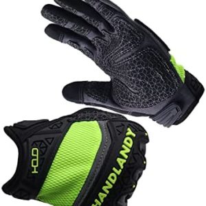Heavy Duty Synthetic Leather Impact Work Gloves Men, Mechanic Gloves, Sensitive Touch Screen Flexible Grip Gloves for Work
