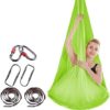 ZCXBHD 4m2.8m Aerial Yoga Hammock Anti-Gravity Yoga Swing Yoga Belt for Body Building Pilates Workout Fitness Suit for Ceiling (Color : Grass Green) - Image 2