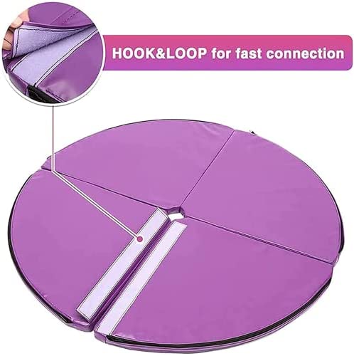 Pole Dance Crash Mat, Portable Fitness Pole Dancing Safety Mat Round 120cm Thickness 10cm Made for Pole,Foldable Yoga Exercise Safety Dancing Cushion Steel Pipe Crash Mat - Image 6