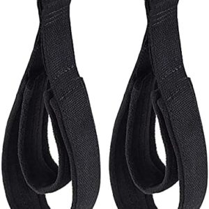 TOBWOLF 2PCS Pilates Double Loop Straps for Reformer, Feet Fitness Equipment Straps, Double Padded D-Ring Loops, Yoga Double Loop Straps Handle Straps, Pilates Reformer Accessories for Home and Gym
