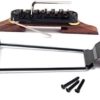 Alnicov Set of 6 String Archtop Jazz Guitar Rosewood Bridge Height Adjustable & Tailpiece Trapeze for Jazz Guitar Parts,Black - Image 2