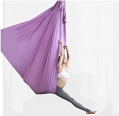 LJYT Aerial Anti-Gravity Yoga Hammock-Yoga Swing for Handstand Practice, Bold Nylon Chrysanthemum Rope, Carabiner Suspension Training (Color : C) - Image 6