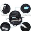 Small Black Sling Crossbody Backpack Shoulder Bag for Men Women, Lightweight One Strap Backpack Sling Bag Backpack for Hiking Walking Biking Travel Cycling USB Charger Port-Nylon - Image 5
