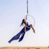 Dance Yoga Pilates Exercises Hoops, Aerial Acrobatic Hoop, Lyre for Aerial Acrobatics Steel Rings Circles Yoga Fabrics Circus Pilates Lyra Trapezes (Color : Silver, Size : 85cm) - Image 2