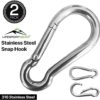 Marine Grade 316 Marked Stainless Steel Carabiner Clips, Heavy Duty Spring Snap Hooks for Gym, and Outdoor Activities - Image 5