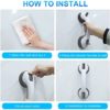 Shower Handle 2 Pack 12 inch Grab Bars for Bathroom Shower Handle with Strong Hold Suction Cup Grip Grab in Bathroom Bath Safety Grab Bar Handle Grab Bars for Bathroom Grey - Image 4