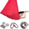 ZCXBHD Aerial Yoga Hammock Set 5mx2.8m Fitness Anti Gravity with 350 KG Load for Inversion Exercise Pilates Gymnastics (Color : Red) - Image 2