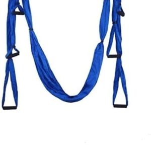 QueenLine Full Set 6 Handles Anti-Gravity Aerial Yoga Ceiling Hammock Flying Swing Trapeze Yoga Inversion Device Home Gym Hanging Belt Blue Russian Federation