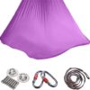 YXCUIDP Durable Elastic Aerial Yoga Hammock Swing Fitness Training Accessory, Aerial Yoga Hammock, Premium Aerial Silk Yoga Swing (Color : Purple, Size : 2.8M) - Image 2