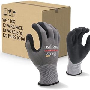 LINCONSON 12 Pack Safety Performance Series Construction Mechanics Work Gloves