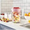 Rubbermaid 2-Piece Pitcher Set with 3 Position Pour Spout Lid for Water, Tea, and Drinks, Dishwasher Safe, 1-Gallon, Clear/Red - Image 3