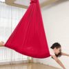 Aerial Yoga Hammock Ceiling Mount: Yoga Swing Elastic Stretch Nylon Swing with Strap Carabiners for Antigravity Yoga Indoor Pilates Inversion Exercises for Kids Claret - Image 9