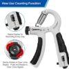 Hand Grip Strengthener with Counting Function, Adjustable Resistance 11-132Lbs(5-60kg) Forearm Exerciser,Grip Strength Trainer with Antislip Effect,for The Elderly and Muscle Strengthening，Grey Black - Image 5