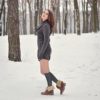 Warm Winter Knee High Socks for Women Boot Black Long Thick Socks Support For Hiking,Work (5 Pairs) - Image 4