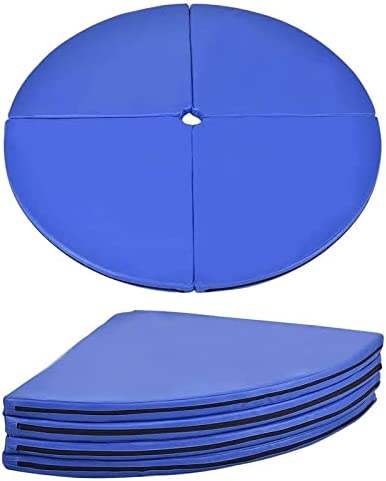Pole Dance Mat, 120 CM Round Thicken Shock Absorption Foldable Pole Dance Crash Mat, Gymnastic Yoga Stripper Fitness Exercise Beginner Safety Protection Mat,Blue,120 × 3 CM - Image 6
