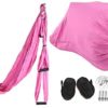Tissting Aerial Yoga Swing Set 6 Handles Aerial Yoga Hammock Ceiling Hanging Yoga Sling for Improved Flexibility and Core Strength - Image 3