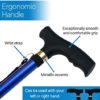 RMS Walking Cane - Adjustable Walking Stick - Lightweight Aluminum Offset Cane with Ergonomic Handle and Wrist Strap - Ideal Daily Living Aid for Limited Mobility (Blue) - Image 4