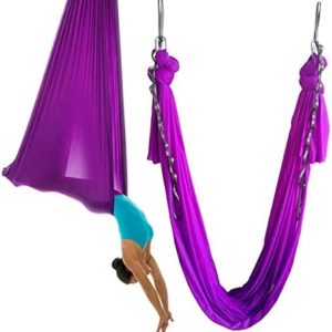HONGYIFEI2021 Yoga Hammock Elastic 5 Meters Aerial Yoga Hammock Swing Latest Multifunction Yoga Belts for Yoga Training Yoga for Sporting Aerial Yoga Hammock (Color : R)