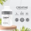 Nui Nutra Creatine Monohydrate Pills | 3G | 200 Capsules | Muscle Mass, Strength, and Performance Improvement for Men and Women | Pre Workout Energy & Post Workout Recovery - Image 4