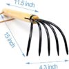 15" Gardeners Claw Rake | Military Grade Steel 6 Tines and Prime Wood Japanese Ninja Claw Garden Rake or Cultivator for Perfect Pulverized and Aerated Soil, Ergonomic Wooden Handle for Firm Grip - Image 4