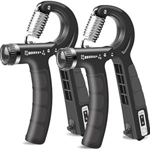 Daspom Grip Strength Trainer with Counter 2 Pack Hand Grip Strengthener with Adjustable Resistance 11-132 Lbs (5-60kg) Non-Slip Forearm Exerciser for Muscle Building and Injury Recovery Hand Rehabilitation