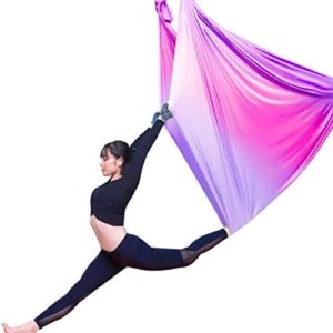 WTXDDQ Gradient Color Aerial Silks Equipment Set for Aerial Yoga Aerial Yoga Hammock Arts Aerial Dance 5M,A