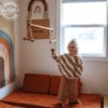 WIWIURKA Wooden Trapeze Bar Grey Rope - Image 3