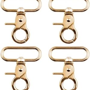 Metal Swivel Trigger Lanyard Snap Hooks 16pcs Lobster Claw Swivel Clasps 1.5 Inch Keychain Clip Hook Purse Bag Clips for Purse Crossbody Bag Shoulder Bag Hardware Sewing Project (Gold)