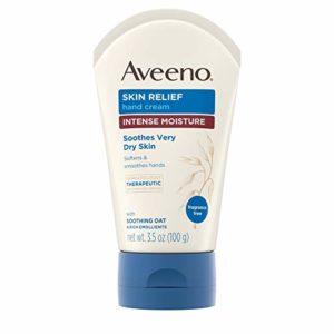 Aveeno Skin Relief Intense Moisture Hand Cream with Soothing Oat and Rich Emollients for Dry Skin, 24 Hour Moisture, Fragrance and Steroid Free, 3.5 oz