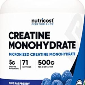 Nutricost Creatine Monohydrate Powder (Blue Raspberry, 1.1 Pound (Pack of 1))