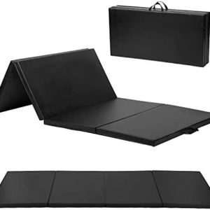 BestMassage Gymnastics Mat 4x8x2 Tumbling Mat Gym Mat 4 Foldding Mat Gymnastic Indoor Outdoor Mat Gymnastic Mat Thick PU Leather Exercise Mat for Tumbling Stretching Yoga Arts Mat Home Gym