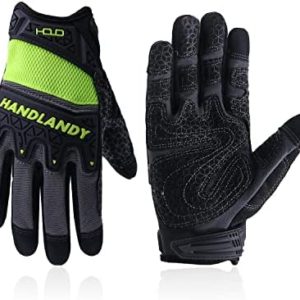 Utility Work Gloves Men Women, Synthetic Leather Work Gloves, TPR Protector Heavy Duty Work Gloves Mechanic Glove Touchscreen