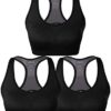 Match Womens Sports Bra Wirefree Seamless Padded Racerback Yoga Bra for Workout Gym Activewear with Removable Pads #0001 - Image 2