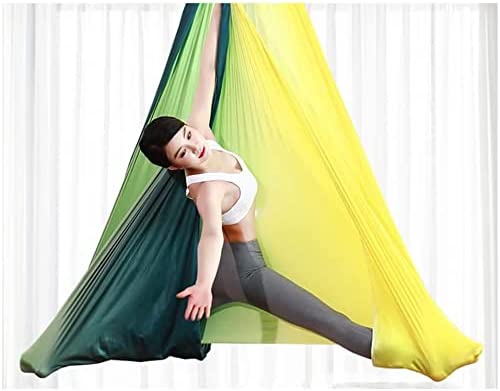 LJYT Aerial Anti-Gravity Yoga Hammock-Yoga Swing for Handstand Practice, Bold Nylon Chrysanthemum Rope, Carabiner Suspension Training (Color : C)