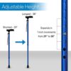 RMS Walking Cane - Adjustable Walking Stick - Lightweight Aluminum Offset Cane with Ergonomic Handle and Wrist Strap - Ideal Daily Living Aid for Limited Mobility (Blue) - Image 3