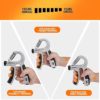 Iteneti Hand Grip Strengthener, Adjustable Training Exerciser, Finger Wrist and Forearm Strength Trainer, Hand-muscle Gripper, 11-132Lbs (5-60Kgs), Auto Counting, Gray + Black, 2 Pack - Image 2