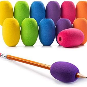 Special Supplies Egg Pen-Pencil Grips for Kids and Adults Colorful, Cushioned Holders for Handwriting, Drawing, Coloring - Ergonomic Right or Left-Handed Use - Reusable (12-Pack)
