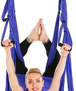 ZCXBHD Hammock Yoga Shape Body Anti Gravity Inversion Exercises Yoga Flying Swing Indoor Sport Decompression (Color : Blue)