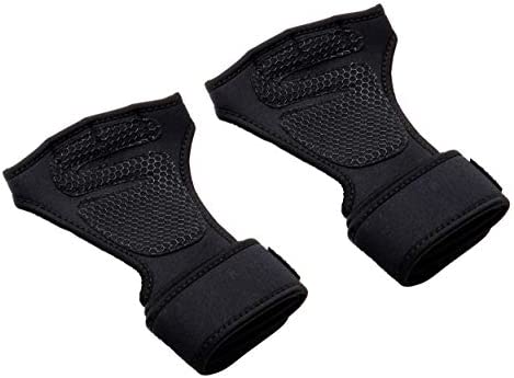 Mind Reader Pull-Up Glove Set, Secure Finger Holes, Textured Non-Slip Grip for Chin-Up Bars, Gymnastics, Circus Training, Aerial or Pole Fitness, Large, Black