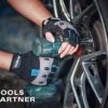 Work gloves Men Fingerless Mechanic Gloves Shock-Grip, Anti-Collision FOUR-AM For Men Women(1 Pair) - Image 6