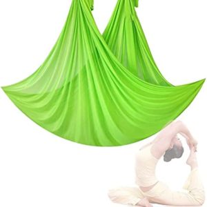 Aerial Hammock Pilates Flying Swing 5 Meters Long Aerial Silks Replacement Fabric Sensory Swing for Women Gym Home Fitness Daisy Chain,Carabiner XJJUN (Color : Green-B, Size : 5 m)