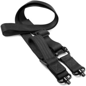 2 Point Sling Quick Adjust QD Rifle Sling with QD Sling Swivels, 2 PCS QD Sling Mount for Mlok Rail Push Button Quick Release Sling Attachment, Quick Disconnect Sling with Fast Thumb Loop