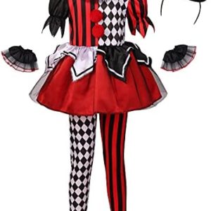 LMYOVE Girls Clown Costume,Helloween Dress Up for Kids