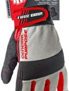 True Grip 9813-23 High Performance General Purpose Work Touchscreen Technology Gloves, Large, Grey