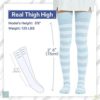 Kayhoma Extra Long Cotton Stripe Thigh High Socks Over the Knee High Socks - Image 2