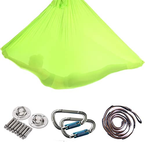 QueenLine Latest 4m Elastic Aerial Yoga Hammock Swing Anti-Gravity Flying Yoga Inversion Belts for Pilates Training Body Shaping Full Set Burgundy - Image 4