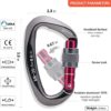 CAMNAL Heavy Duty Carabiner UIAA Certified Locking Carabiner 25KN (About 5620 lbs) Screw Lock Carabiner D Shape Carabiner Clip for Rock Climbing, Mountaineer, Aerial Work - Image 2