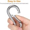 6PCS Spring Snap Hooks Carabiner- 304 Premium Stainless Steel Heavy Duty Carabiner Clips Assorted Sizes (2, 2.36, 3.15 inch) for Camping, Fishing, Hiking, Traveling, Backpack, Keychain; Silver - Image 3