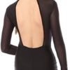 Alexandra Collection Womens Long Sleeve Mesh Open Back Dance Costume Biketard - Image 2